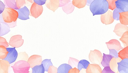 Fototapeta premium Colorful petal border design digital illustration floral theme soft background aesthetic view creative concept
