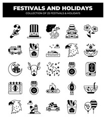 Festivals and Holidays. Collection of 25 Icons