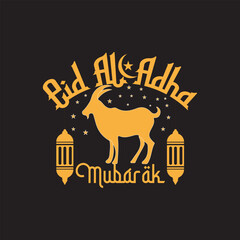 Typography Eid Al Adha wish invitation Greetings card Design 
 