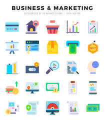 Set of Business & Marketing Icons Flat icons collection.