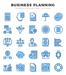 Set of Business Strategy Icons Two Color icons collection.