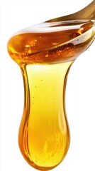 Honey dripping from spoon close up studio shot golden sweet natural organic ingredient food photography