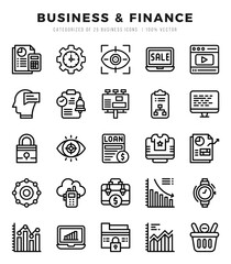 Business & Finance Lineal icons collection. 25 icon set in a Lineal design.