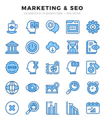 Marketing & SEO icons set for website and mobile site and apps.