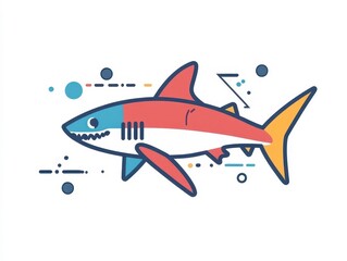 Fototapeta premium illustration of a shark