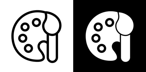 Paint Palette and Brush Icon - Art, Creativity, and Painting Supplies