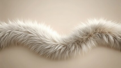 Soft, Luxurious, Fluffy Fur Texture A Gentle Curve of Pale Beige Animal Fiber, Ideal for Winter Fashion Designs and Cozy Backgrounds