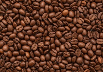Fototapeta premium Roasted coffee beans background texture