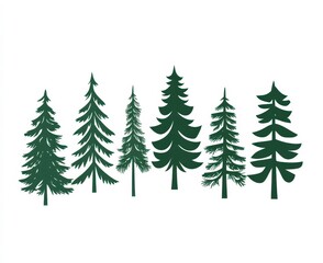 Obraz premium set of christmas trees
