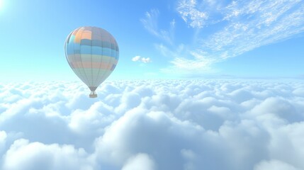 Fototapeta premium Hot air balloon above clouds