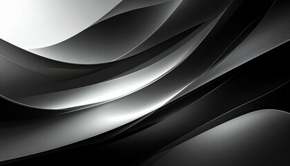 Abstract gradient with curved, flowing shapes in monochrome tones, creating depth and elegant motion