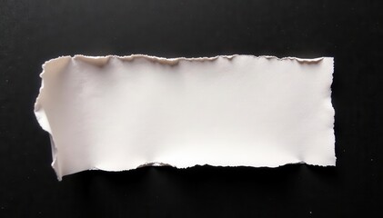 Rough edge torn paper fragment on black background, design, texture, backgrounds