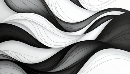 Abstract waves, monochromatic hues create flow. Lines accentuate form, shadows enhance depth, movement implied