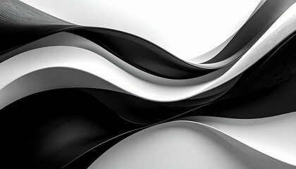 Abstract flowing monochrome layers create a dynamic, wave-like effect with textural details