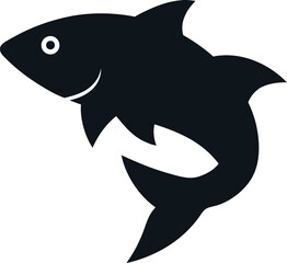 Salmon fish silhouette icon on transparent background 