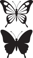 Fototapeta premium Butterfly Silhouettes Vector Realistic Art and Stylized Winged Insect Designs