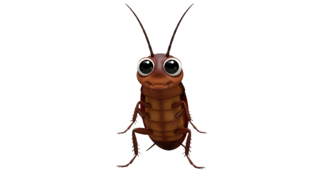 charming 3d cartoon Madagascar Cockroach isolated on transparent png