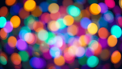 Fototapeta premium Vibrant Multicolor Bokeh: Festive Abstract Light Background