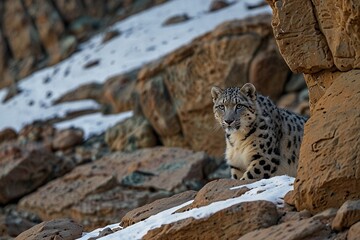 Fototapeta premium leopard on the rock