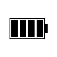 Vector illustration of a battery with full capacity. Ideal for conveying concepts of energy, power, strength, charging and progress.
