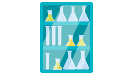 Laboratory Vials Shelf Icon
