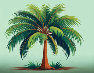 Tropical Palm Tree Vector Illustration