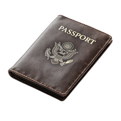 Classic Brown Passport Cover with Embossed Design