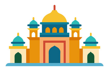 taj mahal vector illustration, mosque symbol