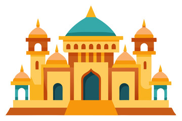 taj mahal vector illustration, mosque symbol