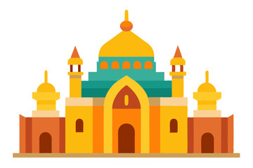 taj mahal vector illustration, mosque symbol