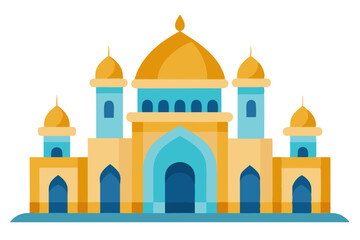 taj mahal vector illustration, mosque symbol
