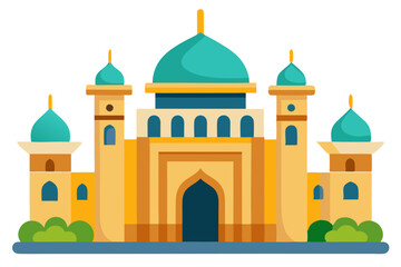 taj mahal vector illustration, mosque symbol