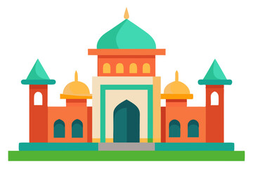 taj mahal vector illustration, mosque symbol