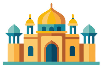 taj mahal vector illustration, mosque symbol