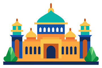 taj mahal vector illustration, mosque symbol