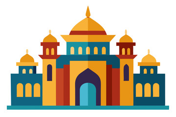 taj mahal vector illustration, mosque symbol