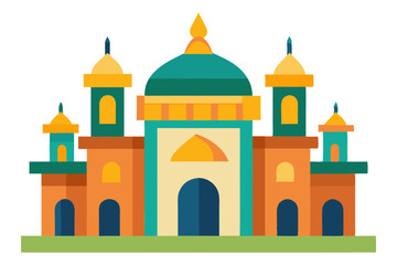taj mahal vector illustration, mosque symbol