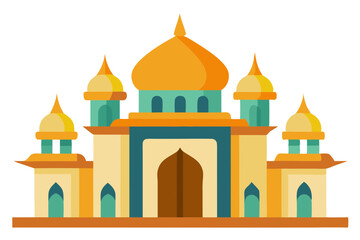 taj mahal vector illustration, mosque symbol