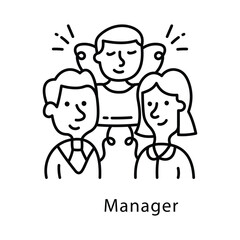 Manager  Vector Outline Style Icon. Eps 10 file