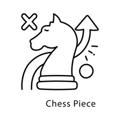 Chess Piece Vector Outline Style Icon. Eps 10 file