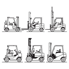 clean and modern forklift icon line art design