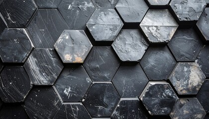 Stylish hexagonal marble tiles interior design texture modern home close-up aesthetic appeal