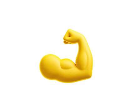 Naklejki 3D Render of a Strong Bicep Muscle on Transparent Background