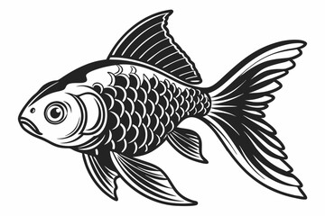 Fototapeta premium goldfish sihouette black vector