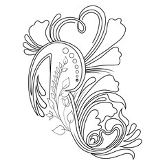  An illustration of a vectors different type of  flowers in continuous line art drawing style.