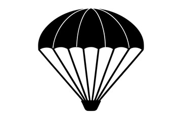 parachute silhouette vector illustration, parachute black symbol