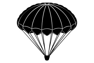 parachute silhouette vector illustration, parachute black symbol