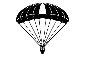 parachute silhouette vector illustration, parachute black symbol