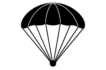 parachute silhouette vector illustration, parachute black symbol