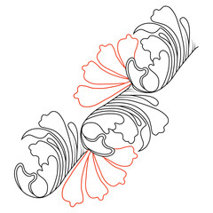 An illustration of a vectors different type of  flowers in continuous line art drawing style.
